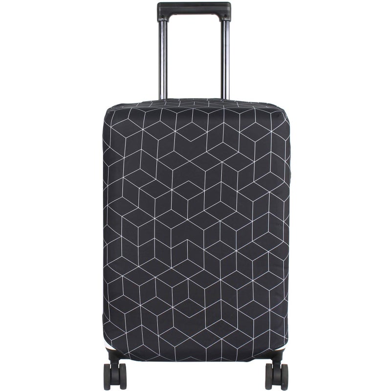 HYPER VENTURE Washable Luggage Cover - Fashion Suitcase Protector Fits 23-26 Inch Luggage (Black Maze, M) - Image 1